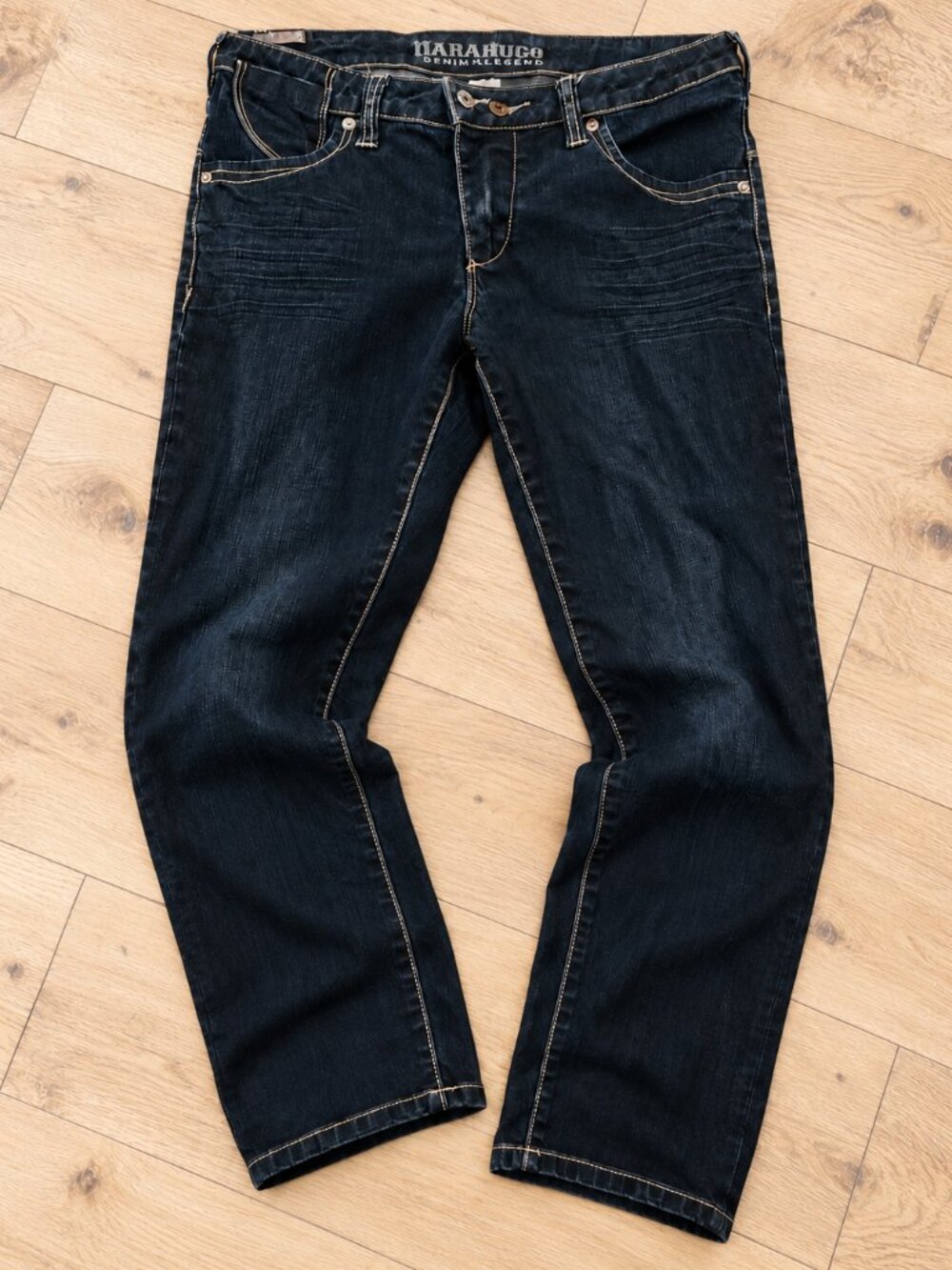Parasuco Jeans, Dark Wash, Vintage Y2K, Lightning Bolt Stitch, Women's Size 31